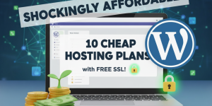 Computer showing cheap wordpress hosting plans